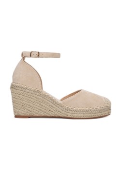 Beżowe espadryle damskie Vices z tkaniny z klamrą eleganckie