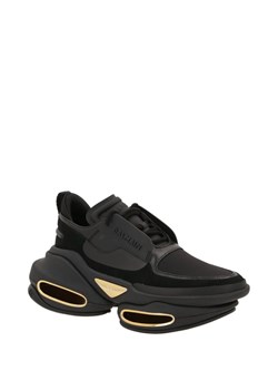 Buty sportowe damskie czarne BALMAIN sneakersy na wiosnę ze skóry wiązane