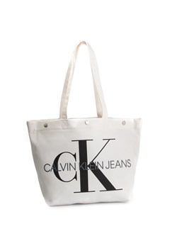 Shopper bag biała Calvin Klein bez dodatków