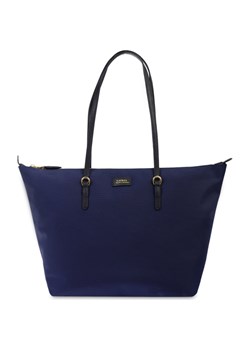 Shopper bag Lauren Ralph mieszcząca a4 bez dodatków niebieska matowa