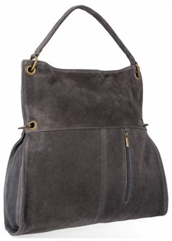 Shopper bag brązowa Vittoria Gotti na ramię skórzana bez dodatków