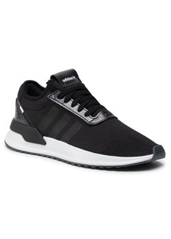 Buty sportowe damskie czarne Adidas gładkie sznurowane