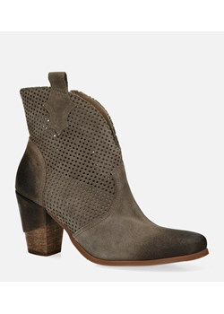 Botki Exquisite welurowe z zamkiem