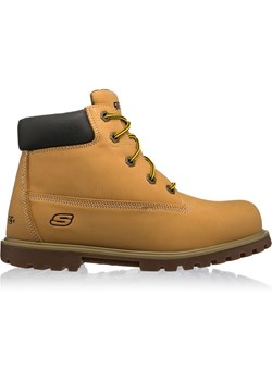 Buty zimowe dziecięce Skechers brązowe sznurowane bez wzorów