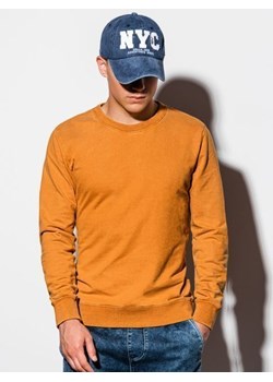 Bluza męska Ombre pomarańczowy na jesień bez wzorów casualowa
