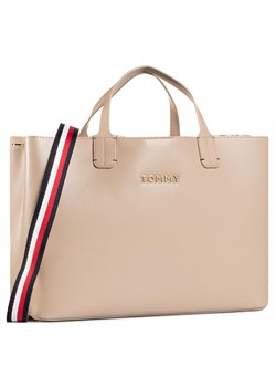 Shopper bag duża z kolorowym paskiem
