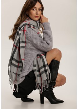 Szalik/chusta Renee w kratkę szary casual