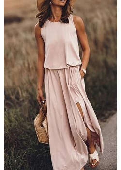 Sukienka IVET różowa elegancka maxi