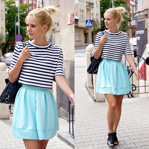 Hello July in Mint Skater Skirt