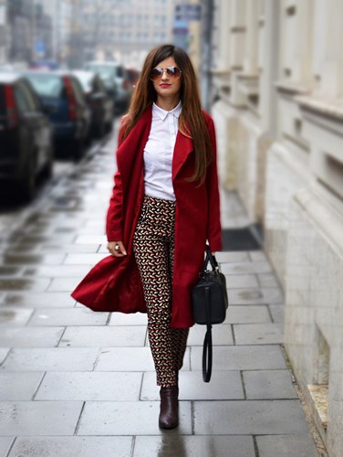 Wine red coat