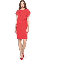 Sukienka Potis & Verso czerwona z krótkim rękawem tkaninowa  - zdjęcie produktu