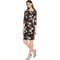 Sukienka L'AF wiosenna tkaninowa dopasowana z okrągłym dekoltem  - zdjęcie produktu