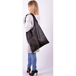 Shopper bag Designs Fashion mieszcząca a8 bez dodatków ze skóry na ramię  - zdjęcie produktu