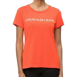 Bluzka damska Calvin Klein z bawełny z krótkim rękawem z okrągłym dekoltem  - zdjęcie produktu