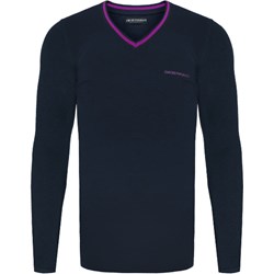 T-shirt męski Armani jesienny z długim rękawem czarny  - zdjęcie produktu