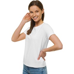 Bluzka damska z kapturem biała bawełniana  - zdjęcie produktu