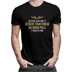 T-shirt męski czarny młodzieżowy z krótkim rękawem bawełniany  - zdjęcie produktu