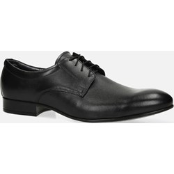 Buty eleganckie męskie Windssor czarne sznurowane skórzane  - zdjęcie produktu