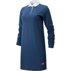 Sukienka New Balance bawełniana prosta z kołnierzykiem mini z długim rękawem  - zdjęcie produktu