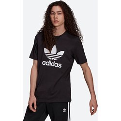 T-shirt męski Adidas Originals z napisem czarny z krótkimi rękawami  - zdjęcie produktu