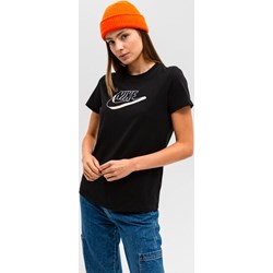Bluzka damska czarna Nike z krótkim rękawem z okrągłym dekoltem  - zdjęcie produktu
