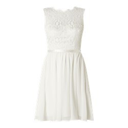 Sukienka biała Laona elegancka rozkloszowana w cekiny na sylwestra  - zdjęcie produktu