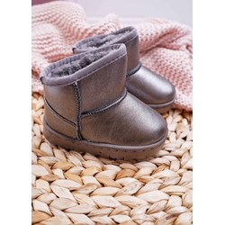 Buty zimowe dziecięce srebrne śniegowce  - zdjęcie produktu