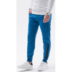 Spodnie męskie niebieskie Ombre bez wzorów z dresu  - zdjęcie produktu