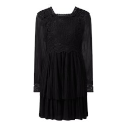 Sukienka Yas czarna z szyfonu z długim rękawem mini  - zdjęcie produktu