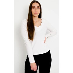 Bluzka damska Olika biała z długim rękawem  - zdjęcie produktu