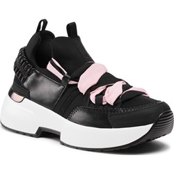 Buty sportowe damskie DeeZee sneakersy czarne na platformie bez zapięcia  - zdjęcie produktu