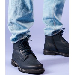Buty zimowe męskie Botimo z nubuku sznurowane casual  - zdjęcie produktu