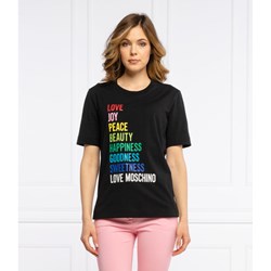 Love Moschino bluzka damska z napisem z okrągłym dekoltem  - zdjęcie produktu