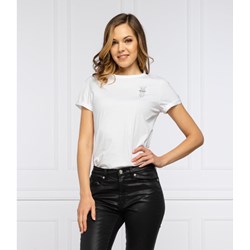 Hugo Boss bluzka damska biała z krótkim rękawem  - zdjęcie produktu