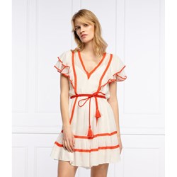 Sukienka Twinset trapezowa z dekoltem v z krótkim rękawem mini dzienna w paski  - zdjęcie produktu