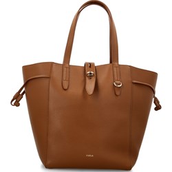 Shopper bag brązowa Furla skórzana elegancka na ramię bez dodatków  - zdjęcie produktu