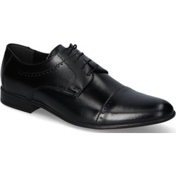 Pan buty eleganckie męskie sznurowane czarne  - zdjęcie produktu