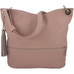 Shopper bag Barberini`s na ramię skórzana elegancka matowa  - zdjęcie produktu