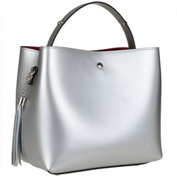 Shopper bag Vera Pelle matowa ze skóry do ręki elegancka duża  - zdjęcie produktu