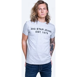 T-shirt męski BIG STAR bawełniany szary z krótkimi rękawami  - zdjęcie produktu