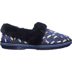 Kapcie damskie granatowe Skechers w nadruki  - zdjęcie produktu