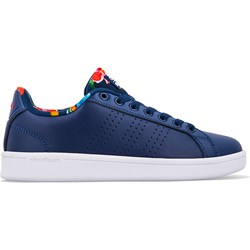 Buty sportowe damskie niebieskie Adidas bez wzorów skórzane płaskie  - zdjęcie produktu