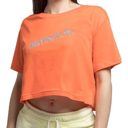 Bluzka damska pomarańczowy Nike sportowa z krótkim rękawem  - zdjęcie produktu