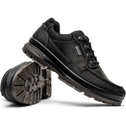 Buty sportowe męskie Ecco na jesień skórzane czarne wiązane  - zdjęcie produktu