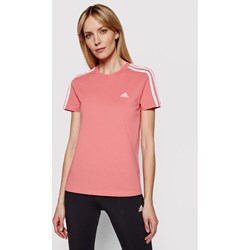 Różowa bluzka damska Adidas z krótkim rękawem z okrągłym dekoltem  - zdjęcie produktu