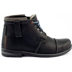 Buty zimowe męskie Butymodne sznurowane czarne skórzane casualowe  - zdjęcie produktu