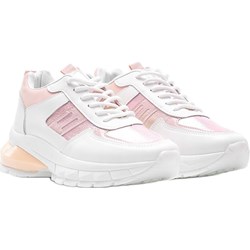 Buty sportowe damskie białe sneakersy na płaskiej podeszwie na wiosnę sznurowane  - zdjęcie produktu