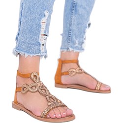 Sandały damskie z klamrą ze skóry ekologicznej  - zdjęcie produktu
