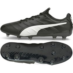 Buty sportowe męskie Puma czarne ze skóry sznurowane  - zdjęcie produktu