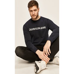 Bluza męska Calvin Klein granatowa z napisem w stylu młodzieżowym  - zdjęcie produktu